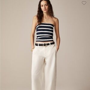 J. Crew Navy and White Striped Strapless Tube Top